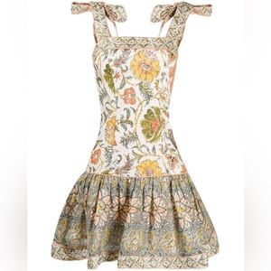 ZIMMERMANN Edie Floral Tie Strap Mini Dress